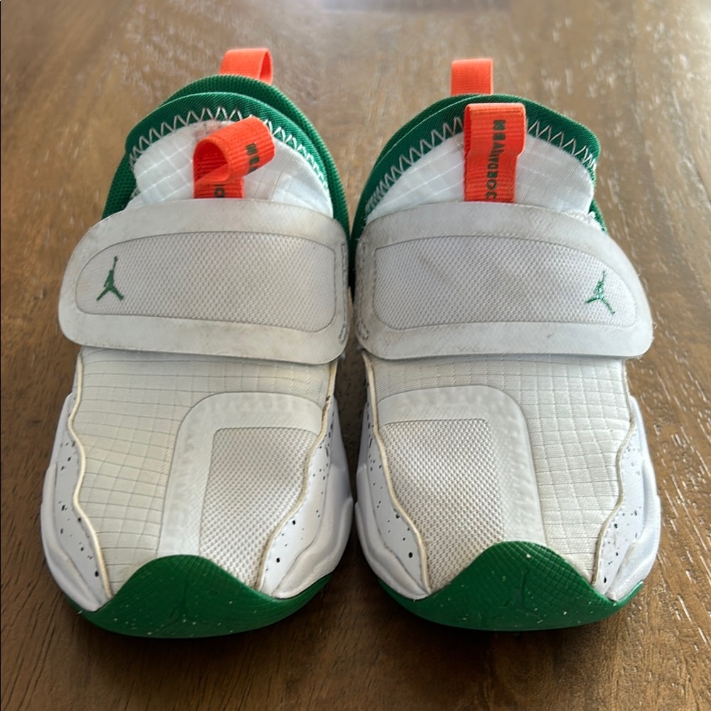 Jordan White and Green toddler shoes